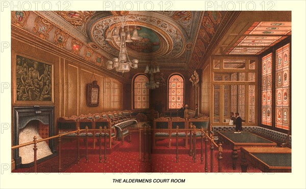 The Aldermens Court Room, 1886. Artist: Unknown.