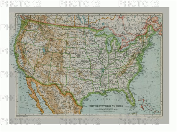 Map of The United States of America, c1910. Artist: Gull Engraving Company.