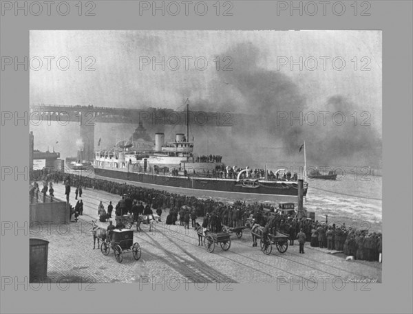 HMS Victoria at Newcastle-On-Tyne, c1887 . Artist: M Aunty.