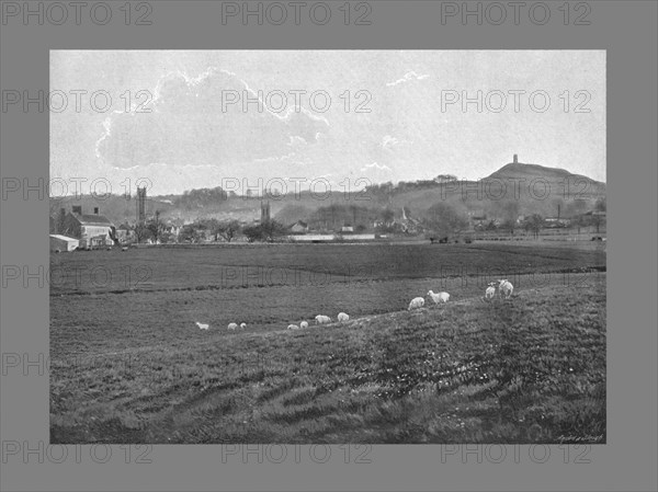 Glastonbury and the Tor, c1900. Artist: Walter Tully.