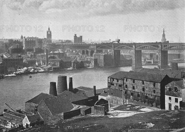 Newcastle-on-Tyne, from the Rabbit Banks, c1900. Artist: M Aunty.