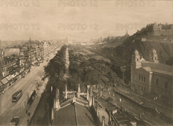 'Edinburgh, Looking Towards Calton Hill, from the West End of Princes Street', 1902. Artist: Unknown.