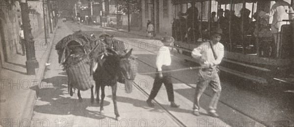 'By tram and mule', 1914. Artist: Unknown.