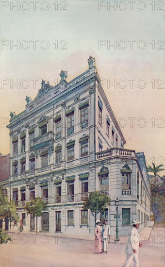 'The Administrative Offices of the Leopoldina Railway, facing Rio Bay', 1914. Artist: Unknown.