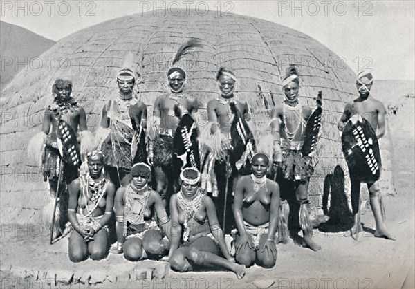 A group of African girls and boys dressed for a dance, 1912. Artist: H Writh.