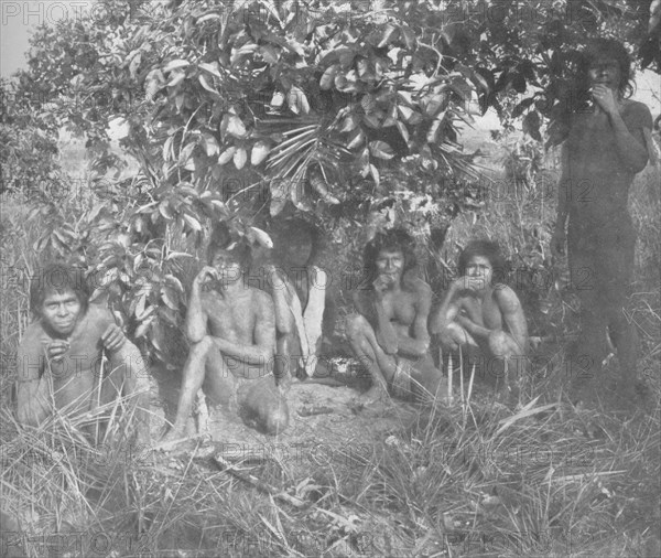 'Nambikwara Indians of the State of Matto Grosso, pacified by Colonel Rondon, but not yet fully dr Artist: Unknown.