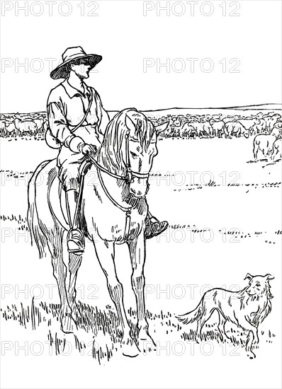 'A Sheep-Station in Australia', 1912. Artist: Charles Robinson.