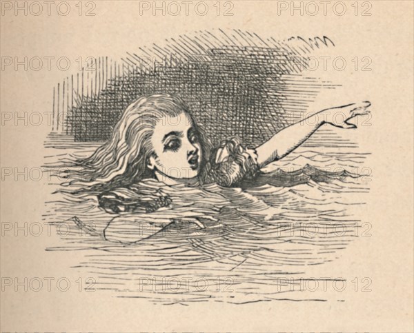 'Alice in a sea of tears', 1889. Artist: John Tenniel.