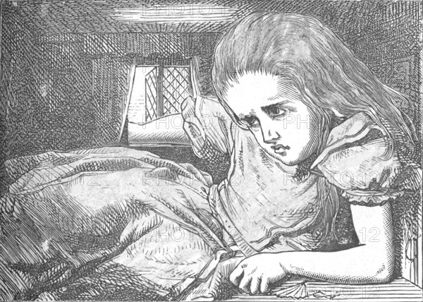 'Alice, as she grows larger', 1889. Artist: John Tenniel.