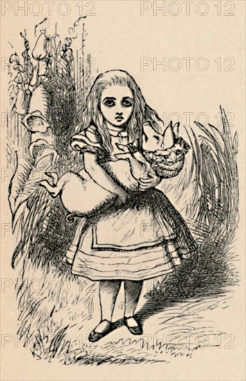 'Alice holding a pig in her arms', 1889. Artist: John Tenniel.