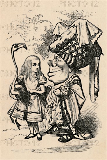 'Alice carrying the stork, and talking to the Duchess', 1889. Artist: John Tenniel.