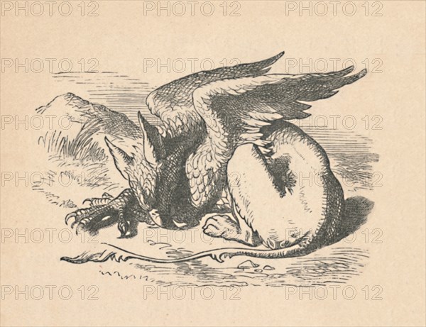 'The Gryphon asleep in the sun', 1889. Artist: John Tenniel.