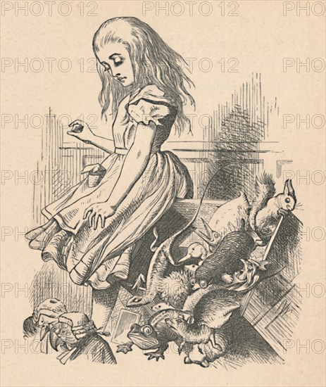 'Alice and animals. Chaos and the court', 1889. Artist: John Tenniel.