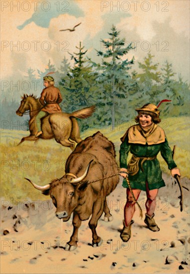 'Hans and his Cow', 1901. Artist: Edward Henry Wehnert.