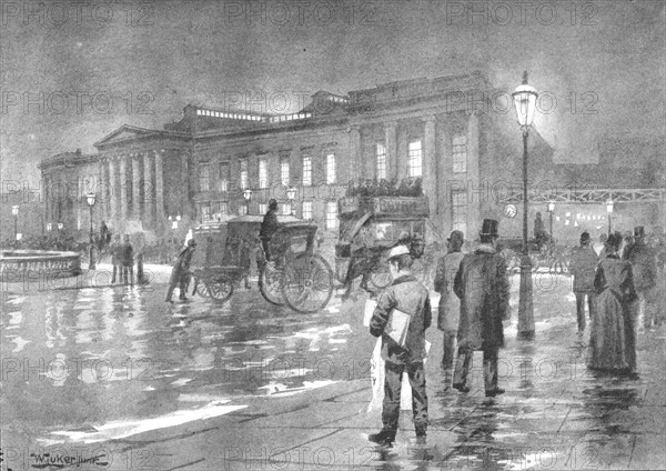 'The General Post Office - Night', 1891. Artist: William Luker.