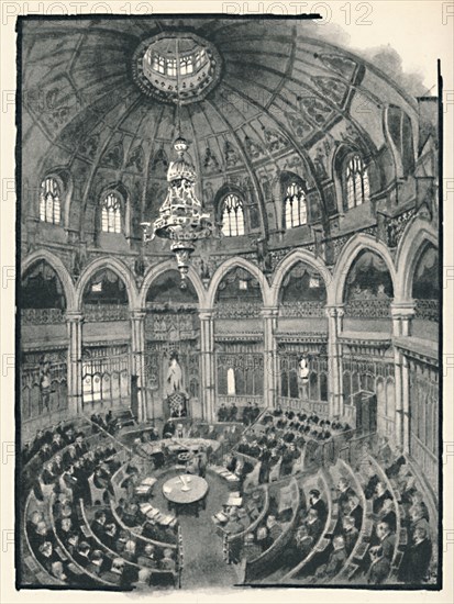 'The Guildhall - Council Chamber', 1891. Artist: William Luker.