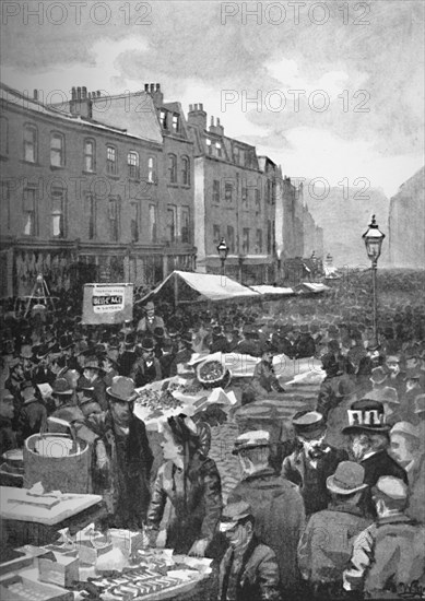 'Middlesex Street (Late Petticoat Lane) on a Sunday Morning', 1891. Artist: William Luker.