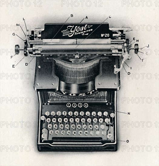 'Light Running Yost Typewriter', 1916. Artist: Unknown.