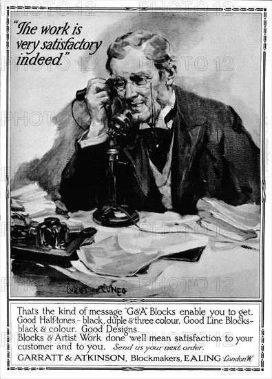 'Garratt & Atkinson, Blockmakers - advert', 1916. Artist: Cyrus Cuneo.