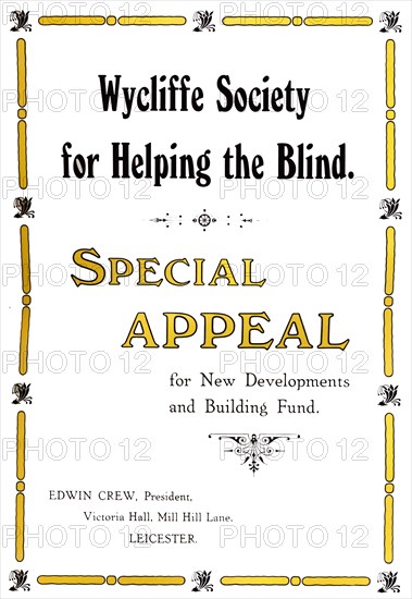'Wycliffe Society for Helping the Blind', 1919 Artist: Unknown.