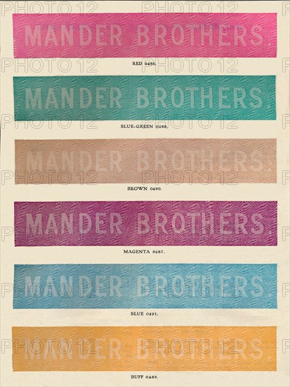 'Linotype Practise - Mander Brothers advert', 1910. Artist: Unknown.