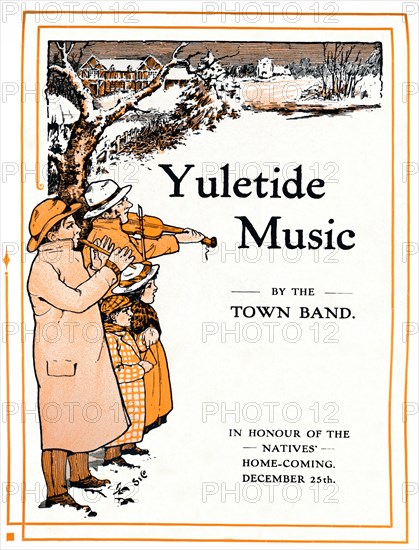 'Yuletide Music by the Town Band', 1910. Artist: Unknown.