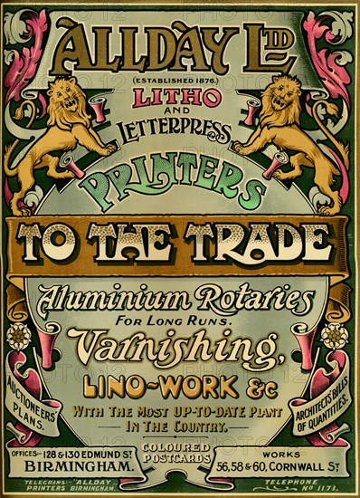'Allday Ltd - advertisement', 1907. Artist: Unknown.