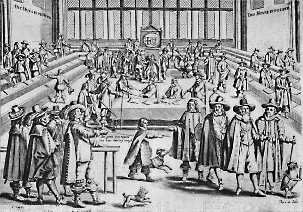 'Oliver Cromwell Dissolving the Long Parliament', 1653, (1903). Artist: Unknown.