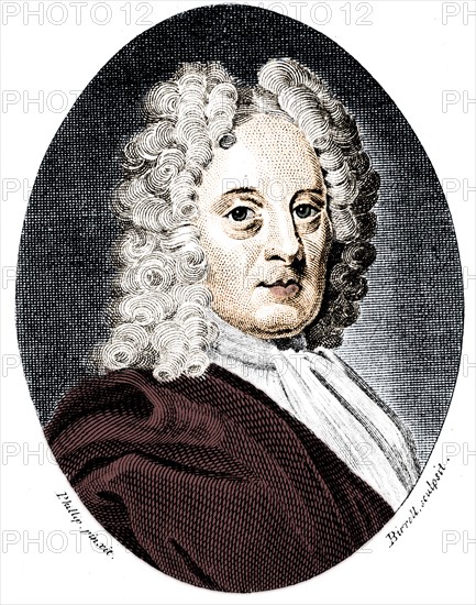 Edmond Halley, English astronomer and mathematician, c1720 (1794). Artist: A Birrell.