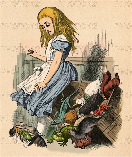 'Alice and animals. Chaos and the court', 1889. Artist: John Tenniel.