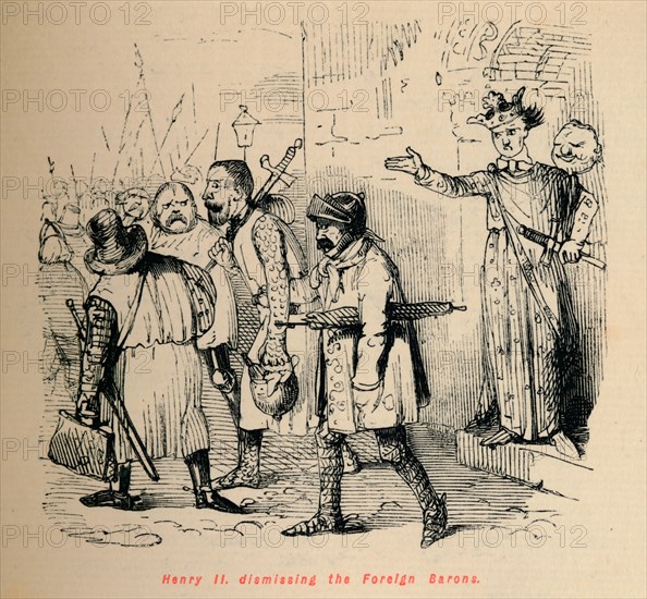 'Henry II. dismissing the Foreign Barons', c1860, (c1860). Artist: John Leech.
