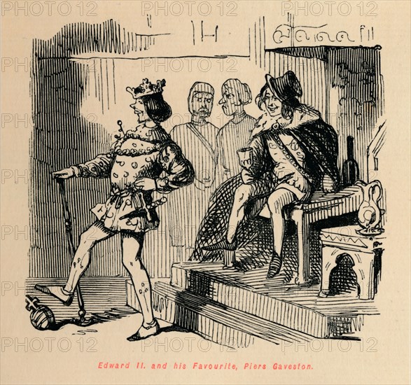 'Edward II. and his Favourite, Piers Gaveston', c1860, (c1860). Artist: John Leech.