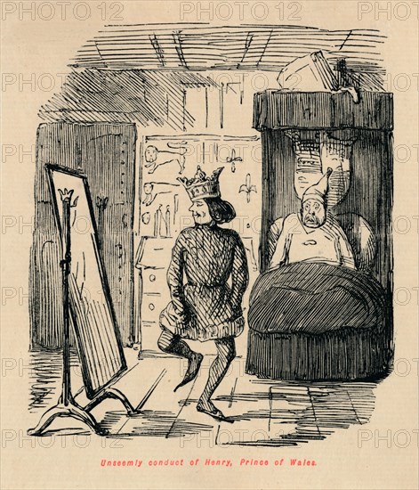 'Unseemly conduct of Henry, Prince of Wales', c1860, (c1860). Artist: John Leech.