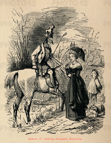 'Edward IV, meeting Elizabeth Woodville', c1860, (c1860).  Creator: John Leech.