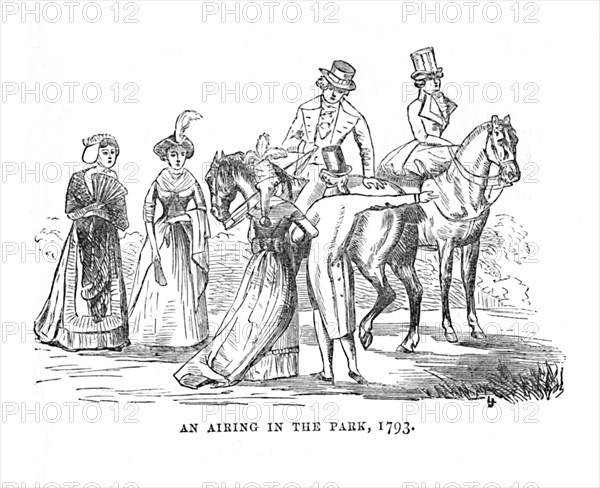 'An Airing in the Park, 1793', c1870. Artist: Unknown.