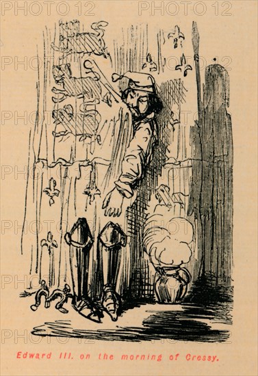 'Edward III on the morning of Cressy', c1860, (c1860). Artist: John Leech.