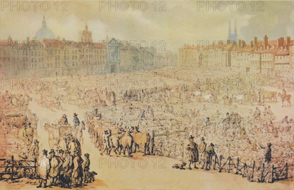 View of Smithfield Market, London, 1810. Artist: Unknown.