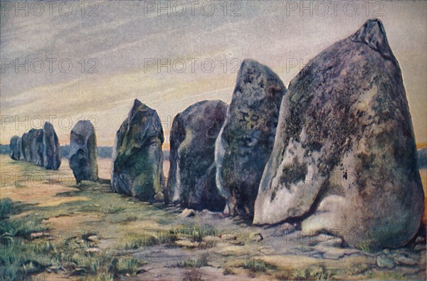 Alinements near Carnac, Brittany, France, c1920. Artist: Unknown.