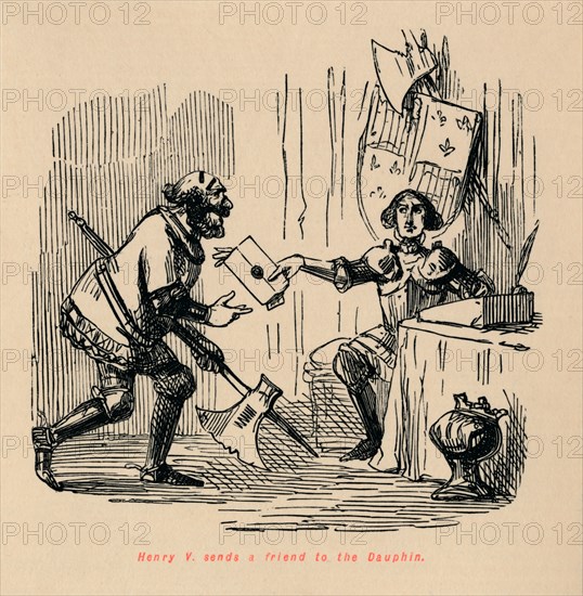 'Henry V. sends a friend to the Dauphin', c1860, (c1860). Artist: John Leech.