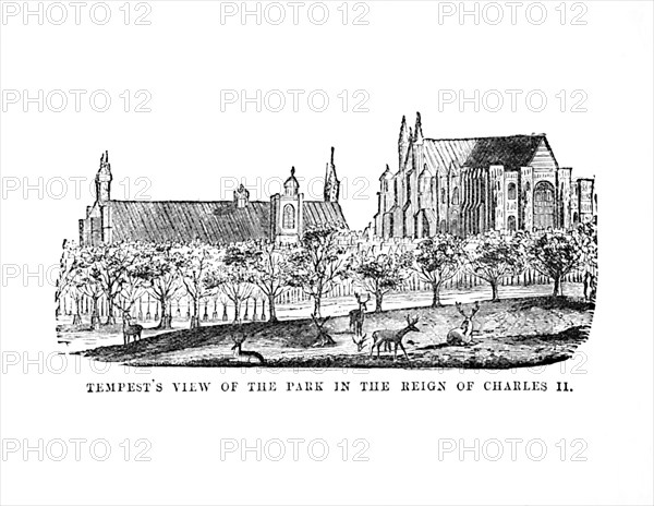 'Tempest's View of the Park in the Reign of Charles II', c1870. Artist: Unknown.