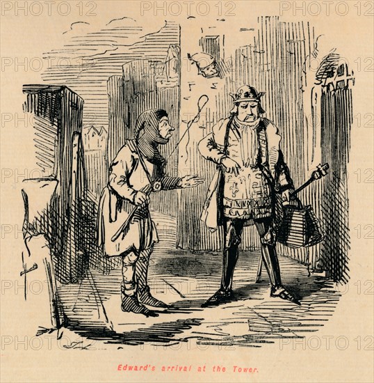 'Edward's arrival at the Tower', c1860, (c1860). Artist: John Leech.