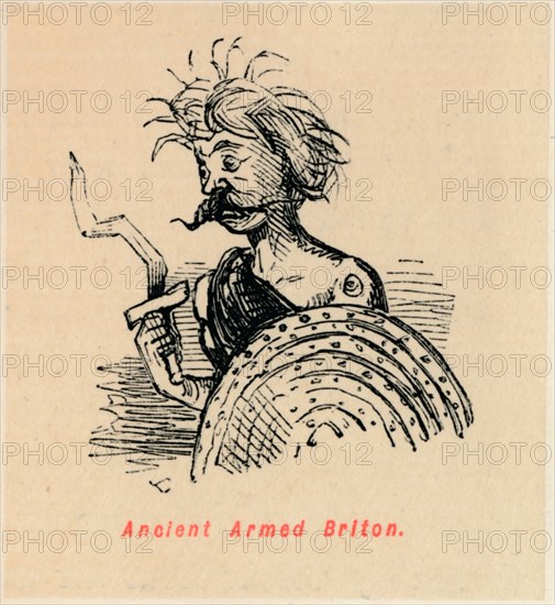 'Ancient Armed Briton', c1860, (c1860). Artist: John Leech.