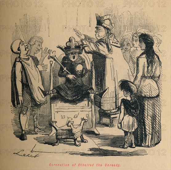 'Coronation of Ethelred the Unready', c1860, (c1860). Artist: John Leech.