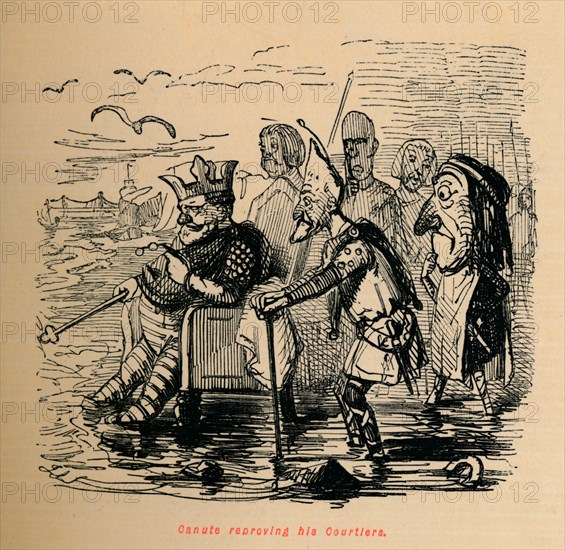 'Canute reproving his Courtiers', c1860, (c1860). Artist: John Leech.