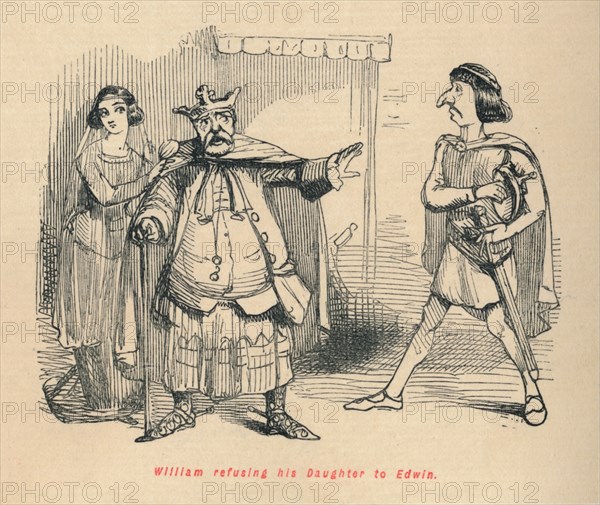 'William refusing his Daughter to Edwin', c1860, (c1860). Artist: John Leech.