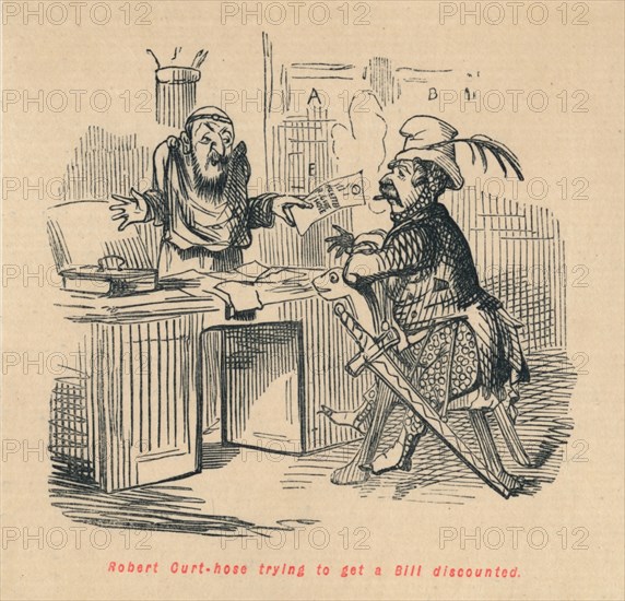 'Robert Curthose trying to get a Bill discounted',  c1860, (c1860). Artist: John Leech.