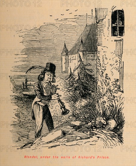 'Blondel, under the walls of Richard's Prison', c1860, (c1860). Artist: John Leech.