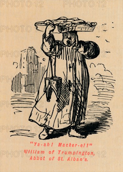 'Ya-ah! Macker-el! William of Trumpington, Abbot of St. Alban's', . Artist: John Leech.