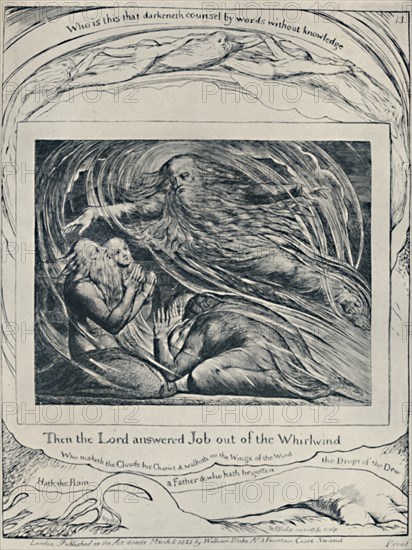 The Lord Answering Job Out of the Whirlwind. From 'Job.', c1780-1820, (1923). Artist: William Blake.