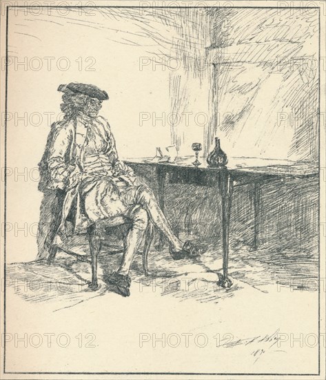 The Letter. Unpublished Pen Drawing, 1890', 1923. Artist: Edwin Austin Abbey.